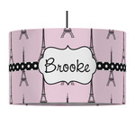 Eiffel Tower 12" Drum Pendant Lamp - Fabric (Personalized)