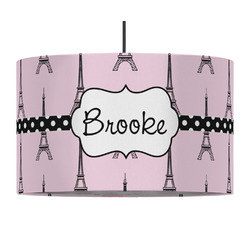 Eiffel Tower 12" Drum Pendant Lamp - Fabric (Personalized)