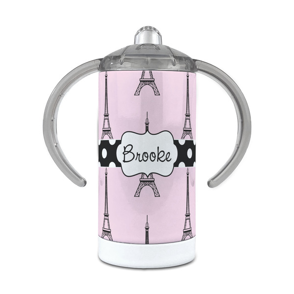 Custom Eiffel Tower 12 oz Stainless Steel Sippy Cup (Personalized)
