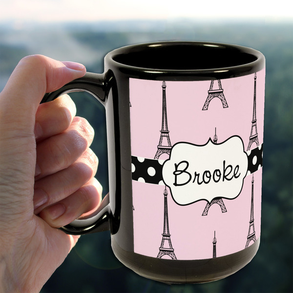 Eiffel Tower 15oz. Black Mug - LIFESTYLE