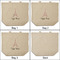Eiffel Tower 3 Reusable Cotton Grocery Bags - Front & Back View