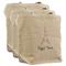 Eiffel Tower 3 Reusable Cotton Grocery Bags - Front View