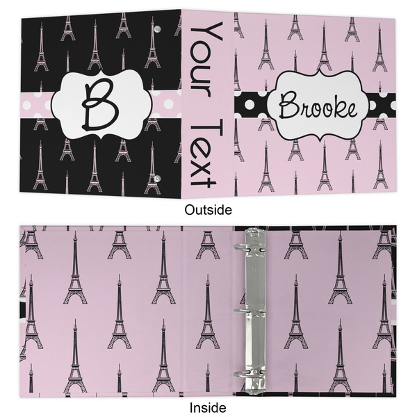 Eiffel Tower 3 Ring Binders - Full Wrap - 2" - APPROVAL