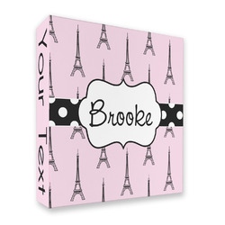 Eiffel Tower 3 Ring Binder - Full Wrap - 2" (Personalized)