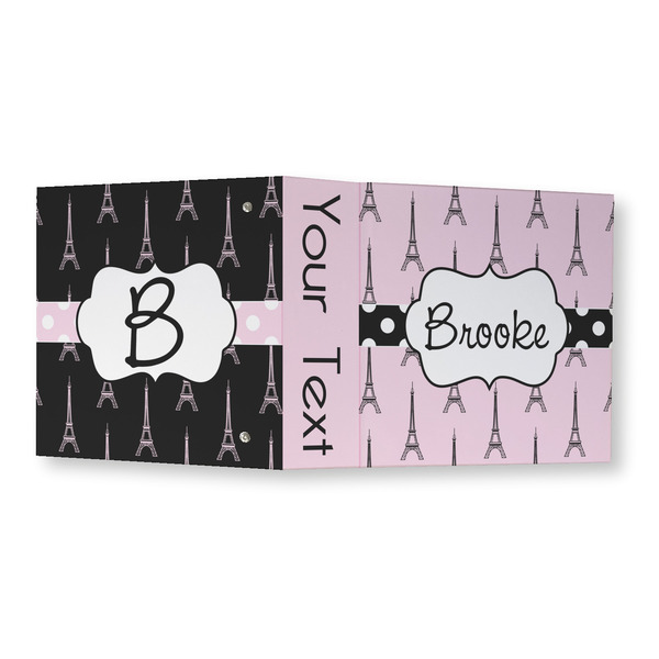 Eiffel Tower 3 Ring Binders - Full Wrap - 3" - OPEN OUTSIDE