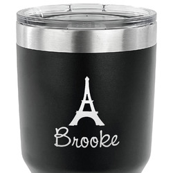 Eiffel Tower 30 oz Stainless Steel Tumbler - Black - Single Sided (Personalized)