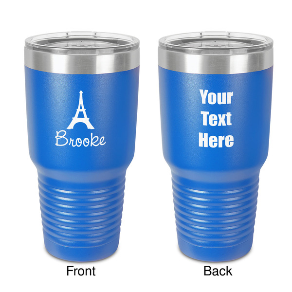 Custom Eiffel Tower 30 oz Stainless Steel Tumbler - Royal Blue - Double-Sided (Personalized)