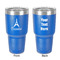 Eiffel Tower 30 oz Stainless Steel Ringneck Tumbler - Blue - Double Sided - Front & Back