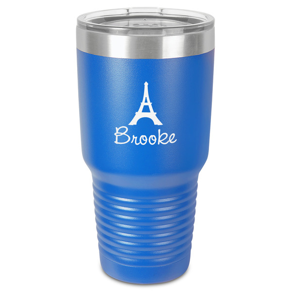 Custom Eiffel Tower 30 oz Stainless Steel Tumbler - Royal Blue - Single-Sided (Personalized)