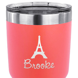Eiffel Tower 30 oz Stainless Steel Tumbler - Coral - Double Sided (Personalized)