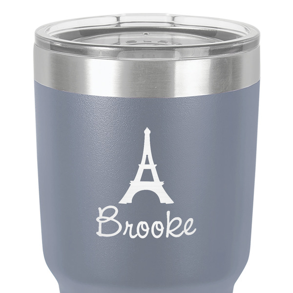 Eiffel Tower 30 oz Stainless Steel Ringneck Tumbler - Grey - Close Up