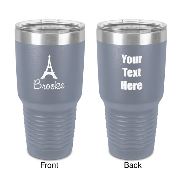 Custom Eiffel Tower 30 oz Stainless Steel Tumbler - Grey - Double-Sided (Personalized)