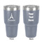 Eiffel Tower 30 oz Stainless Steel Ringneck Tumbler - Grey - Double Sided - Front & Back