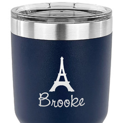 Eiffel Tower 30 oz Stainless Steel Tumbler - Navy - Double Sided (Personalized)