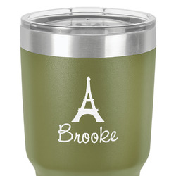 Eiffel Tower 30 oz Stainless Steel Tumbler - Olive - Single-Sided (Personalized)