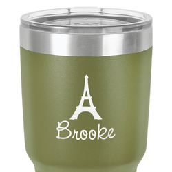 Eiffel Tower 30 oz Stainless Steel Tumbler - Olive - Double-Sided (Personalized)