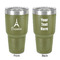 Eiffel Tower 30 oz Stainless Steel Ringneck Tumbler - Olive - Double Sided - Front & Back