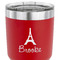 Eiffel Tower 30 oz Stainless Steel Ringneck Tumbler - Red - CLOSE UP