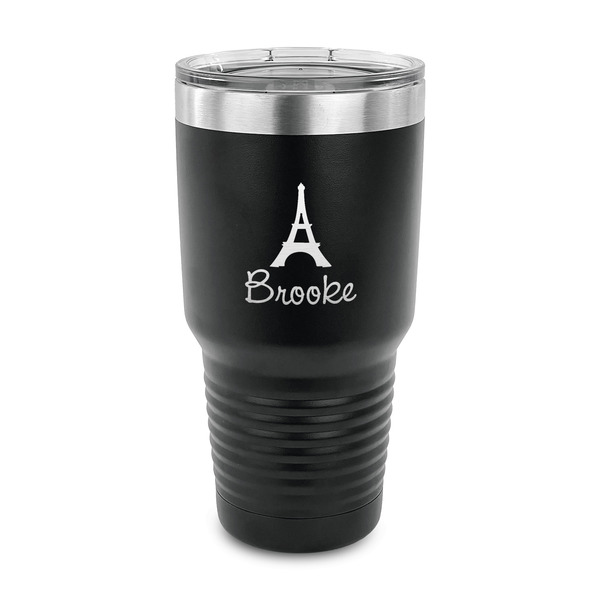 Custom Eiffel Tower 30 oz Stainless Steel Tumbler - Black - Single Sided (Personalized)