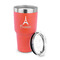 Eiffel Tower 30 oz Stainless Steel Ringneck Tumblers - Coral - LID OFF