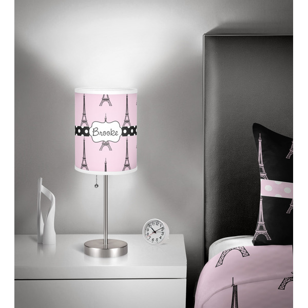 Eiffel Tower 7 inch drum lamp shade - in room