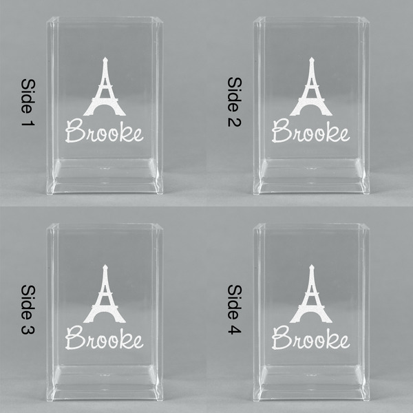 Eiffel Tower Acrylic Pen Holder - All Sides