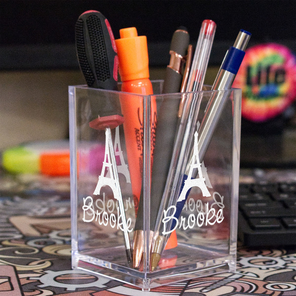 Eiffel Tower Acrylic Pen Holder - In Context