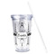 Eiffel Tower Acrylic Tumbler - Full Print - Front straw out