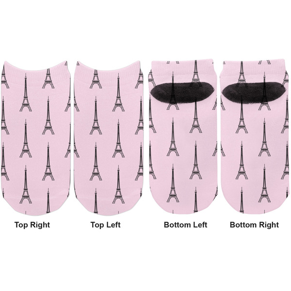 Eiffel Tower Adult Ankle Socks - Double Pair - Front and Back - Apvl