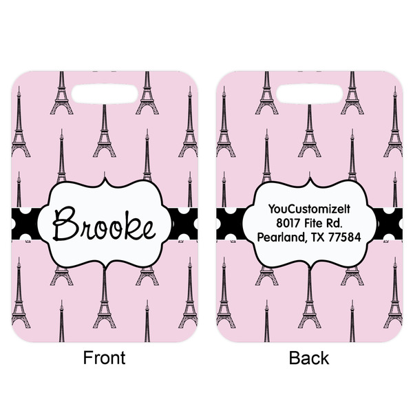 Eiffel Tower Aluminum Luggage Tag (Front + Back)