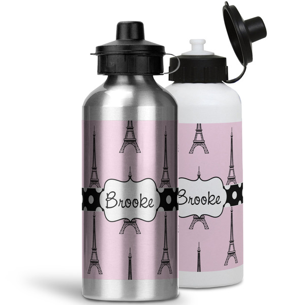 Eiffel Tower Aluminum Water Bottles - MAIN (white &silver)