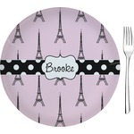 Eiffel Tower 8" Glass Appetizer / Dessert Plates - Single or Set (Personalized)