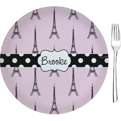 Eiffel Tower 8" Glass Appetizer / Dessert Plates - Single or Set (Personalized)