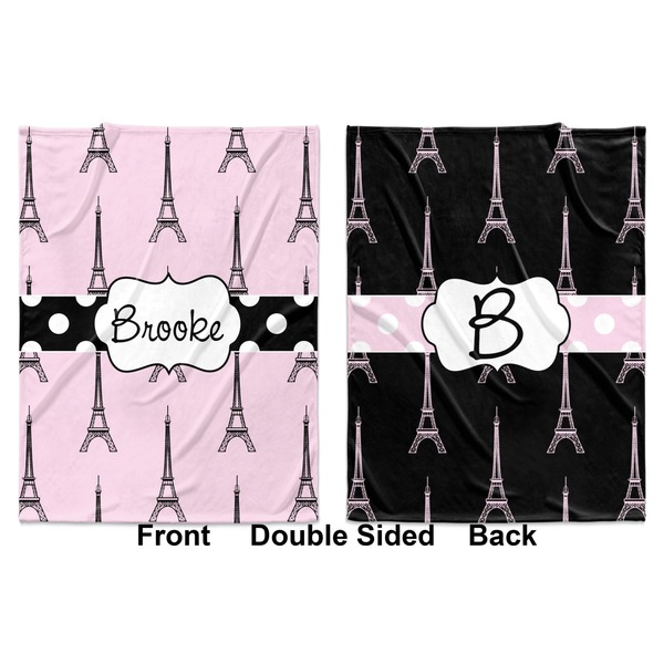 Eiffel Tower Baby Blanket (Double Sided - Printed Front and Back)