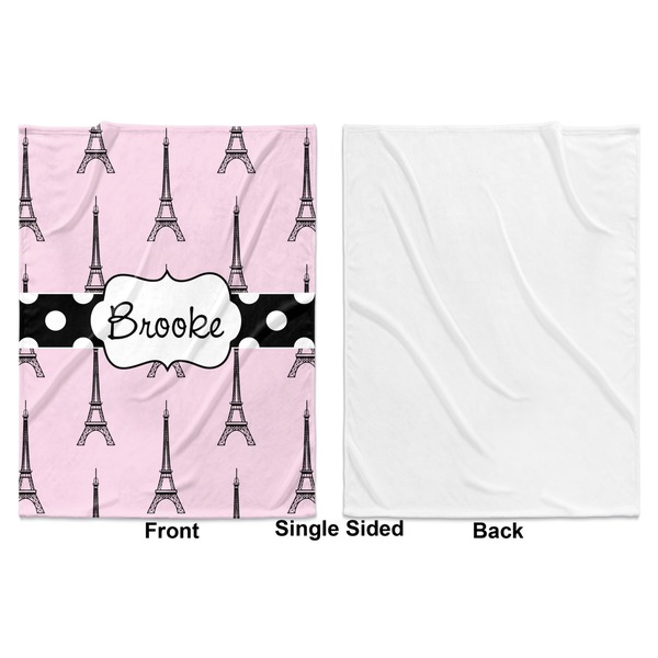 Eiffel Tower Baby Blanket (Single Side - Printed Front, White Back)