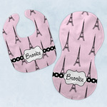 Eiffel Tower Baby Bib & Burp Set w/ Name or Text