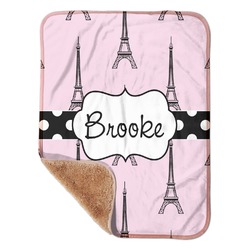 Eiffel Tower Sherpa Baby Blanket - 30" x 40" w/ Name or Text