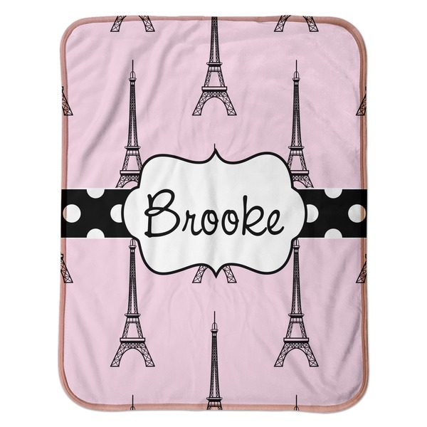 Eiffel Tower Baby Sherpa Blanket - Flat