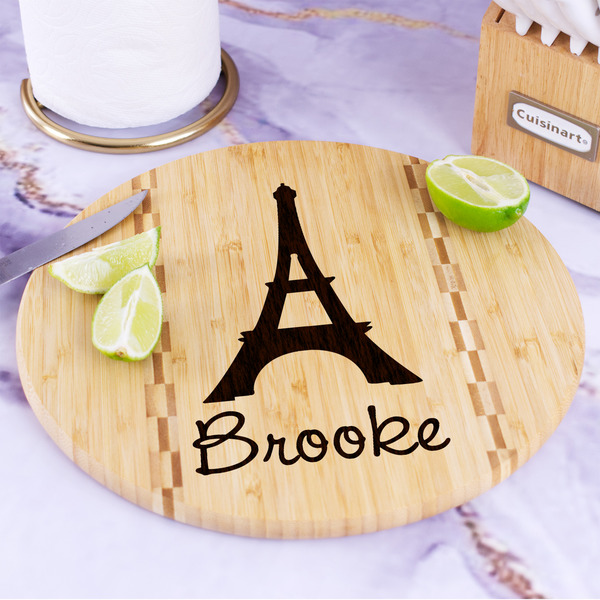 Eiffel Tower Bamboo Cutting Board - In Context
