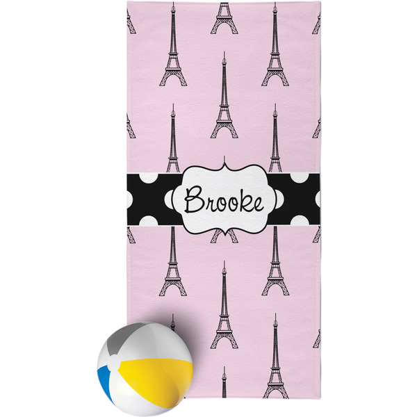 Custom Eiffel Tower Beach Towel (Personalized)