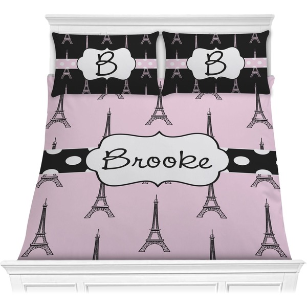 Custom Eiffel Tower Comforter Set - Full / Queen (Personalized)