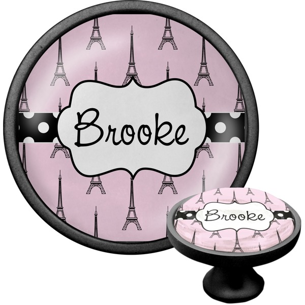 Custom Eiffel Tower Cabinet Knob (Black) (Personalized)