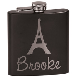 Eiffel Tower Black Flask Set (Personalized)