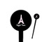 Eiffel Tower 4" Round Plastic Food Picks - Black - Single Sided (Personalized)