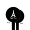 Eiffel Tower Black Plastic 4" Food Pick - Round - Single Sided - Front & Back