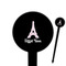 Eiffel Tower Black Plastic 6" Food Pick - Round - Closeup