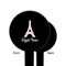 Eiffel Tower Black Plastic 6" Food Pick - Round - Single Sided - Front & Back