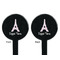 Eiffel Tower Black Plastic 7" Stir Stick - Double Sided - Round - Front & Back
