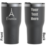 Eiffel Tower RTIC Tumbler - Black - Engraved Front & Back (Personalized)