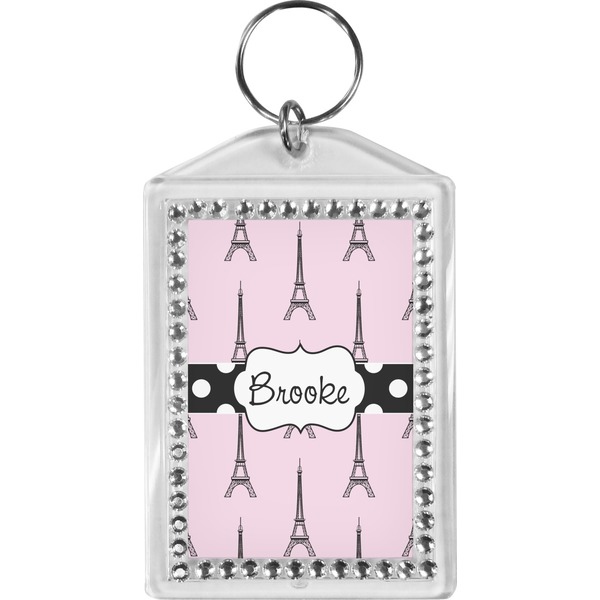 Custom Eiffel Tower Bling Keychain (Personalized)
